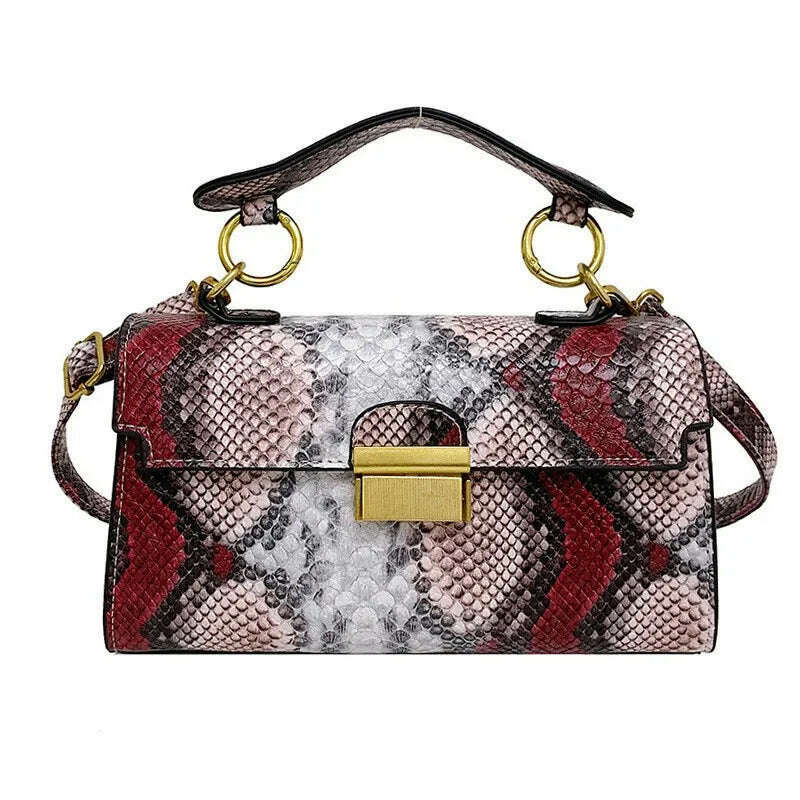 KIMLUD, Luxury Shoulder Bags for Women 2023 New Designer Handbag Fashion Snakeskin Leather Crossbody Bags Fashion Travel Messenger Bags, colour 1, KIMLUD Women's Clothes