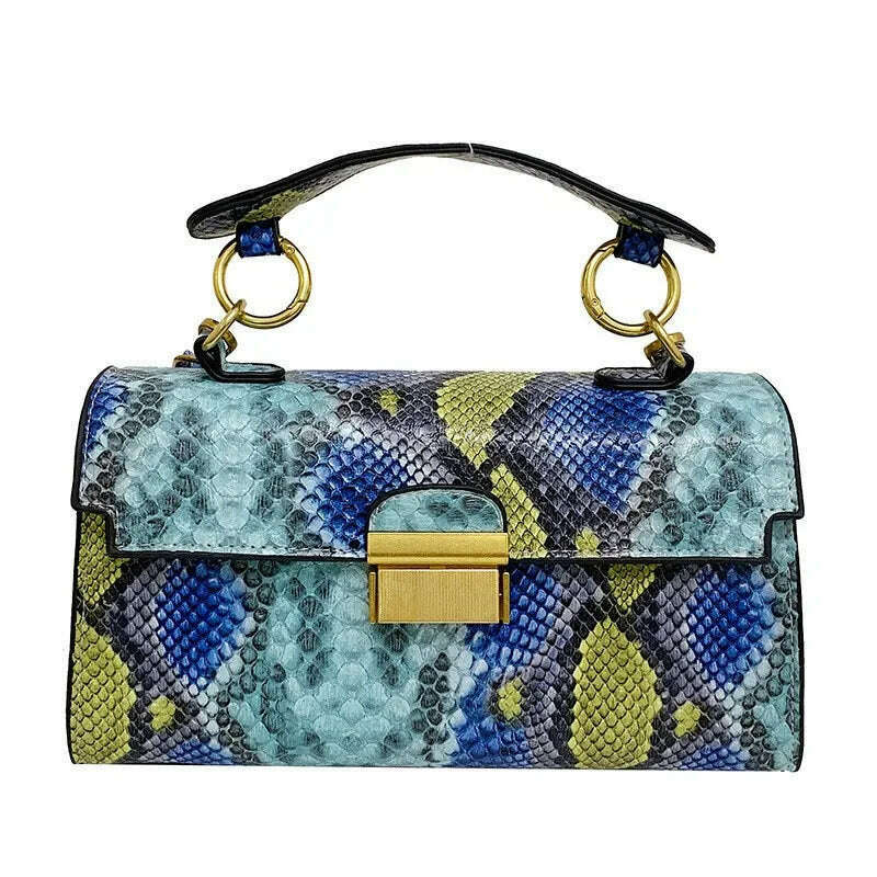 KIMLUD, Luxury Shoulder Bags for Women 2023 New Designer Handbag Fashion Snakeskin Leather Crossbody Bags Fashion Travel Messenger Bags, colour 2, KIMLUD Women's Clothes