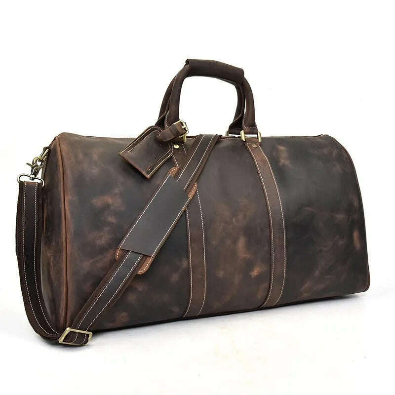 KIMLUD, MAHEU Men Genuine Leather Travel Bag Travel Tote Big Weekend Bag Man Cowskin Duffle Bag Hand Luggage Male Handbags Large 60cm, KIMLUD Womens Clothes