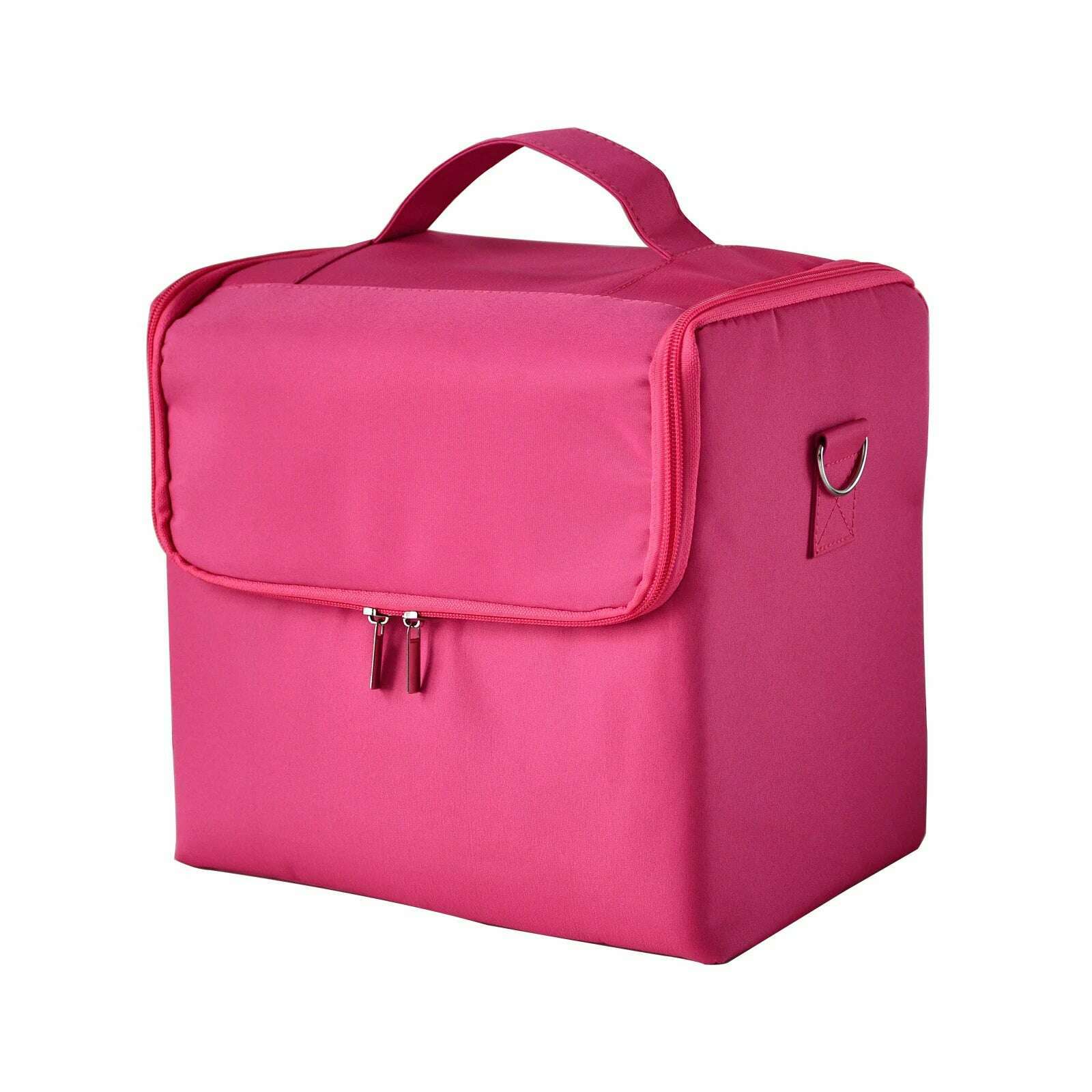 KIMLUD, Make up bag hand-held large capacity multi-layer manicure hairdressing embroidery tool kit cosmetics storage case toiletry bag, hot pink / CHINA, KIMLUD APPAREL - Womens Clothes
