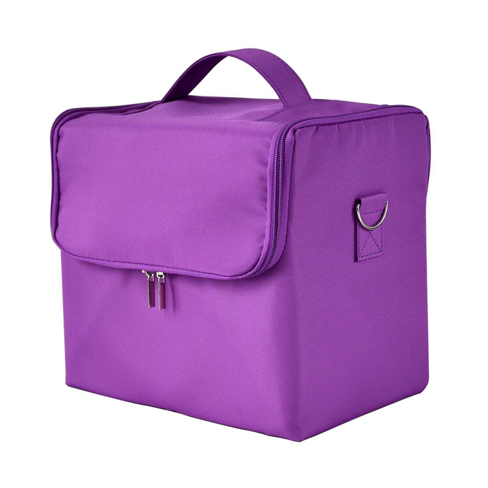 KIMLUD, Make up bag hand-held large capacity multi-layer manicure hairdressing embroidery tool kit cosmetics storage case toiletry bag, purple / CHINA, KIMLUD APPAREL - Womens Clothes