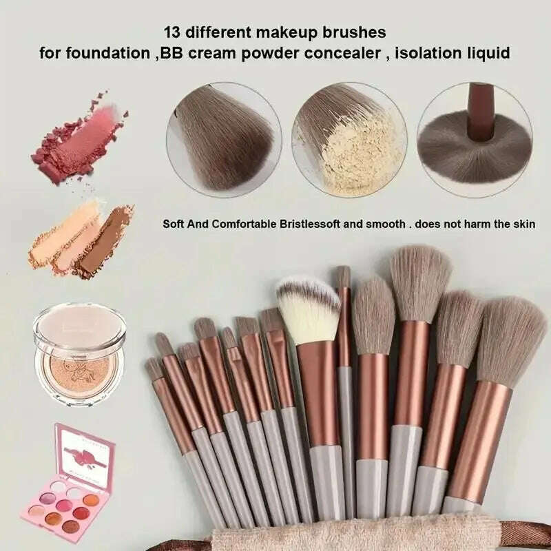 KIMLUD, Makeup Brush Set Soft Fluffy Professiona Cosmetic Foundation Powder Eyeshadow Kabuki Blending Make Up Brush Beauty Tool Makeup, KIMLUD Womens Clothes