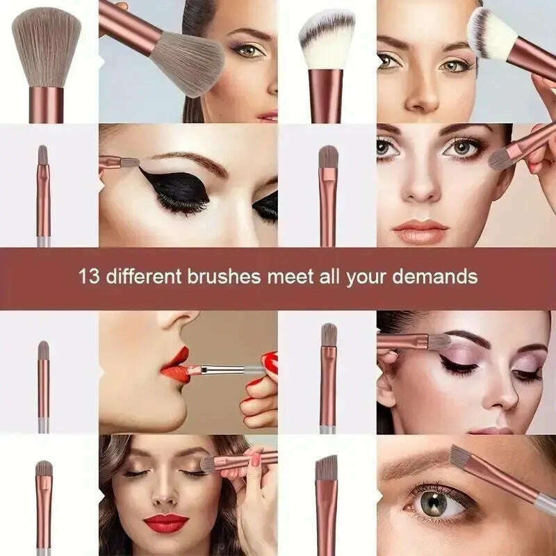 KIMLUD, Makeup Brush Set Soft Fluffy Professiona Cosmetic Foundation Powder Eyeshadow Kabuki Blending Make Up Brush Beauty Tool Makeup, KIMLUD Womens Clothes