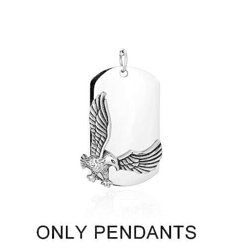 KIMLUD, Male European American Eagle Army Pendant Necklace woman Retro Gothic Necklace Men Stainless Steel Long Tag Punk Accessories Hot, steel Color A, KIMLUD Womens Clothes