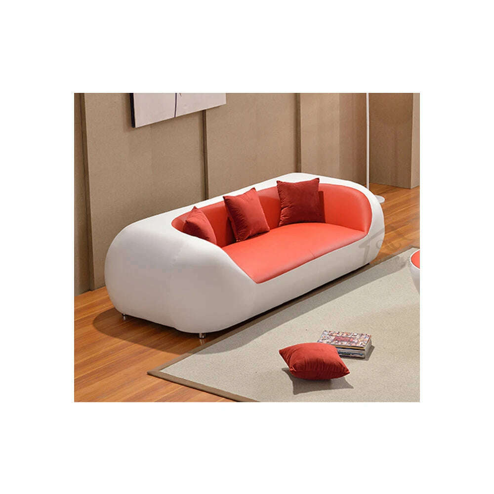MANBAS Italian Genuine Leather Couch Top Grade Cow Leather Sofas Personality Creativity Living Room Chair Arc Modern Furniture - KIMLUD