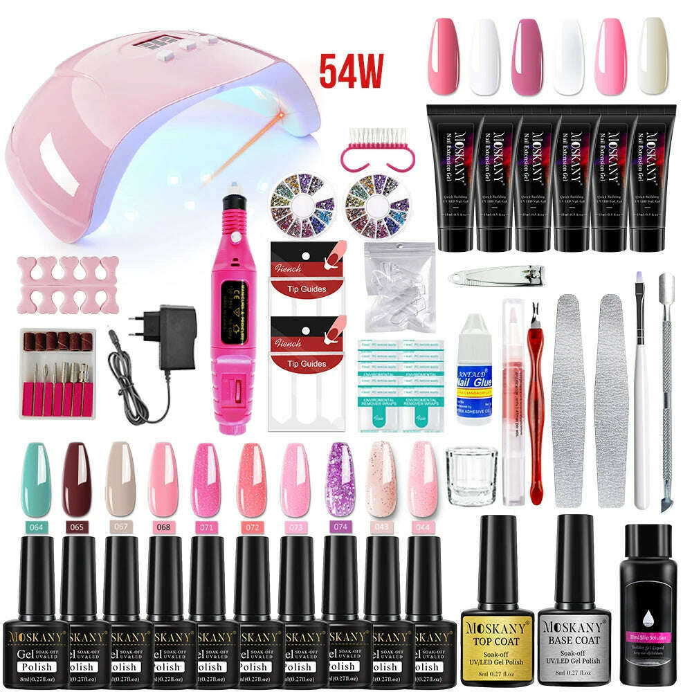 KIMLUD, Manicure Sets Extend Semi-permanent  Varnish Tools Kit with UV Lamp Polish Set Nail Drill Supplies for Professionals, X4 6 Gel / CHINA, KIMLUD APPAREL - Womens Clothes