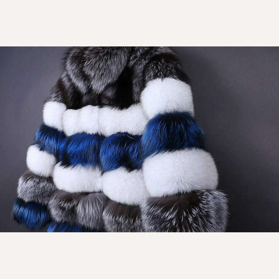 KIMLUD, Maomaokong 2023 Real Fur Coat Winter Women Silver Fox Fur Luxury Warm Thick Furry Fox Fur Coat Long Natural Fur Jackets, KIMLUD Womens Clothes