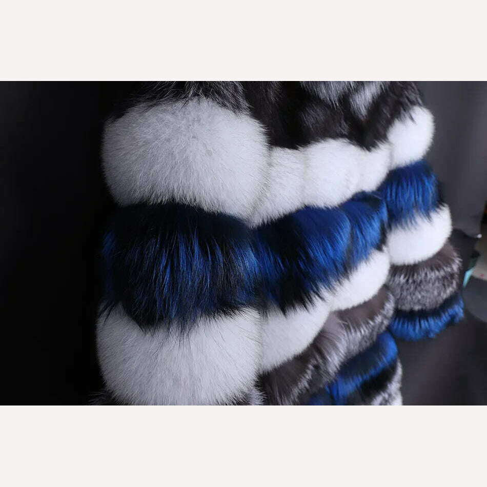 KIMLUD, Maomaokong 2023 Real Fur Coat Winter Women Silver Fox Fur Luxury Warm Thick Furry Fox Fur Coat Long Natural Fur Jackets, KIMLUD Womens Clothes