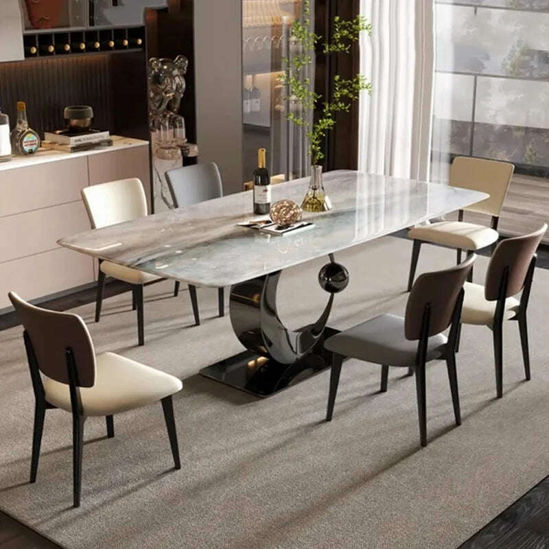 KIMLUD, Marble Kitchen Dining Table Coffee Dressing Modern Room Sets Dining Table Salon Desk Balcony Mesa Plegable Hotel Furniture, KIMLUD Womens Clothes