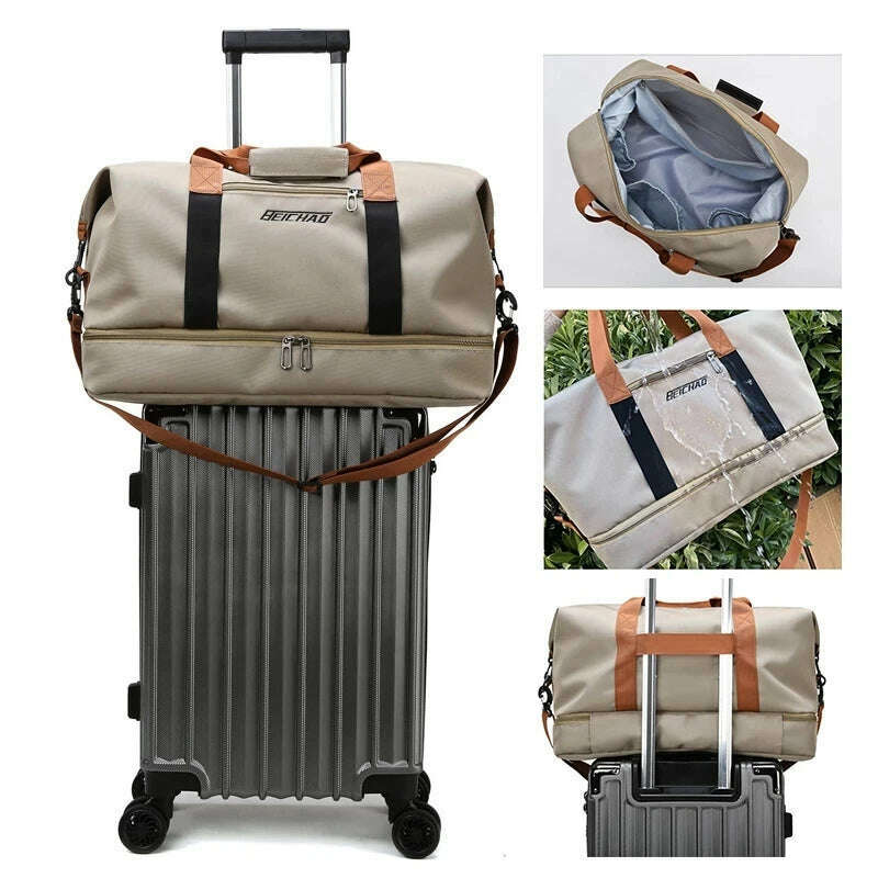 MARKROYAL Fashion Travel Bags For Women Large Capacity Men's Sports bag Waterproof Female Messenger Bag Dry And Wet Dropshipping - KIMLUD