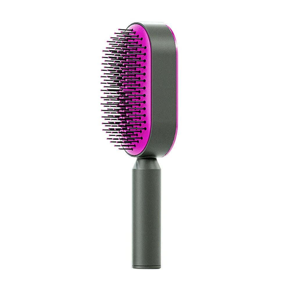 KIMLUD, Massage Comb Hair Brush Air Cushion One-Key Self Cleaning Hair Comb Professional Detangling Scalp Air Bag Combs For Hair, KIMLUD Womens Clothes