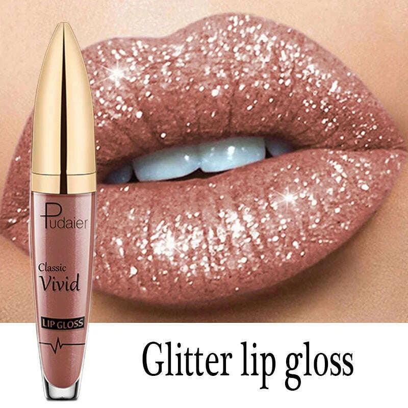KIMLUD, Matte Glitter Liquid Lipsticks Diamond Shiny Lip Gloss Waterproof Long Lasting Pearl Lipgloss Women Lip Tint Makeup Maquillaje, KIMLUD Womens Clothes