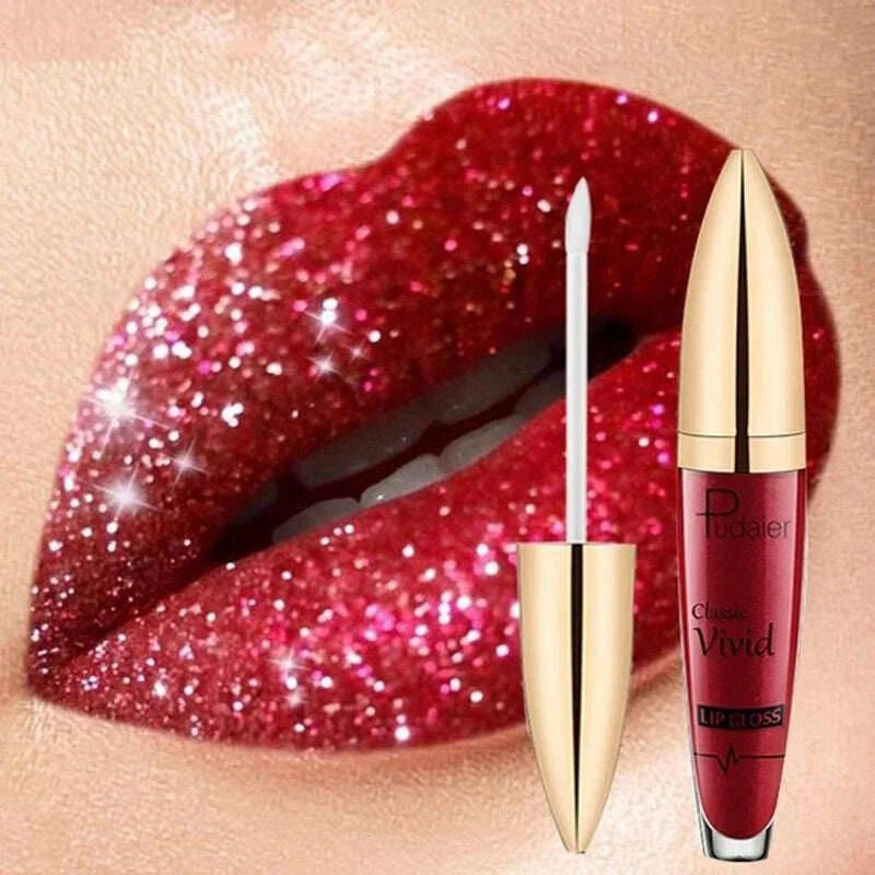 KIMLUD, Matte Glitter Liquid Lipsticks Diamond Shiny Lip Gloss Waterproof Long Lasting Pearl Lipgloss Women Lip Tint Makeup Maquillaje, KIMLUD Womens Clothes