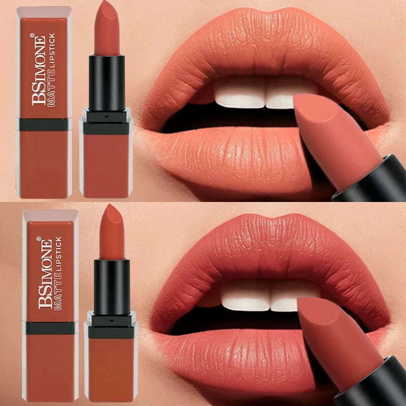Matte Velvet Lip Gloss 6 Color Lipstick Smooth Easy To Color and Lasting  Waterproof Non Stick Cup Sexy Lipstick Holiday Gift