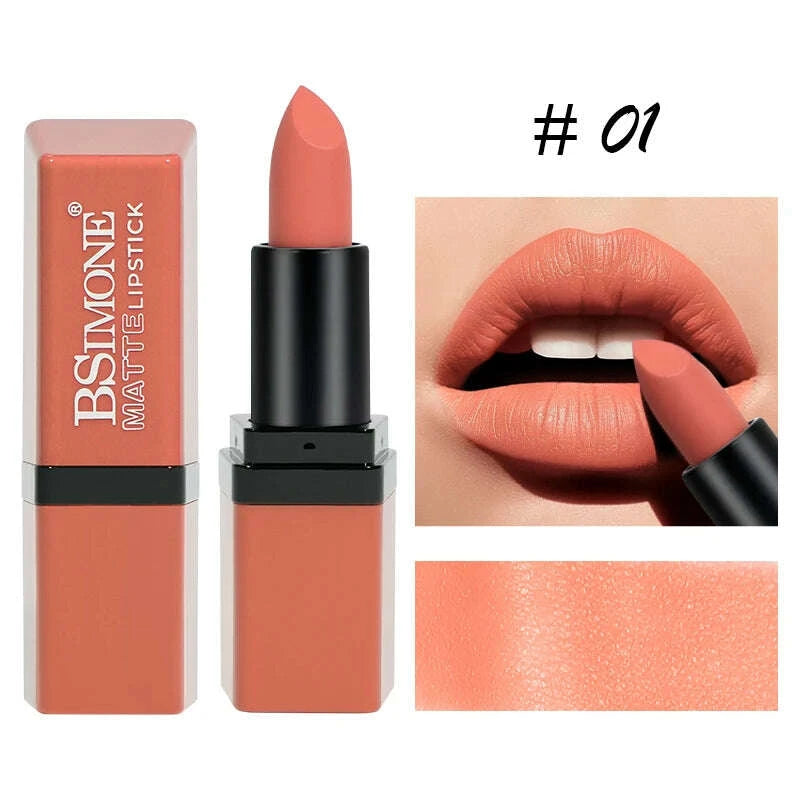Matte Velvet Lip Gloss 6 Color Lipstick Smooth Easy To Color and Lasting  Waterproof Non Stick Cup Sexy Lipstick Holiday Gift