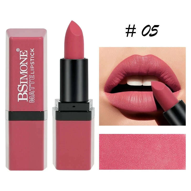 Matte Velvet Lip Gloss 6 Color Lipstick Smooth Easy To Color and Lasting  Waterproof Non Stick Cup Sexy Lipstick Holiday Gift
