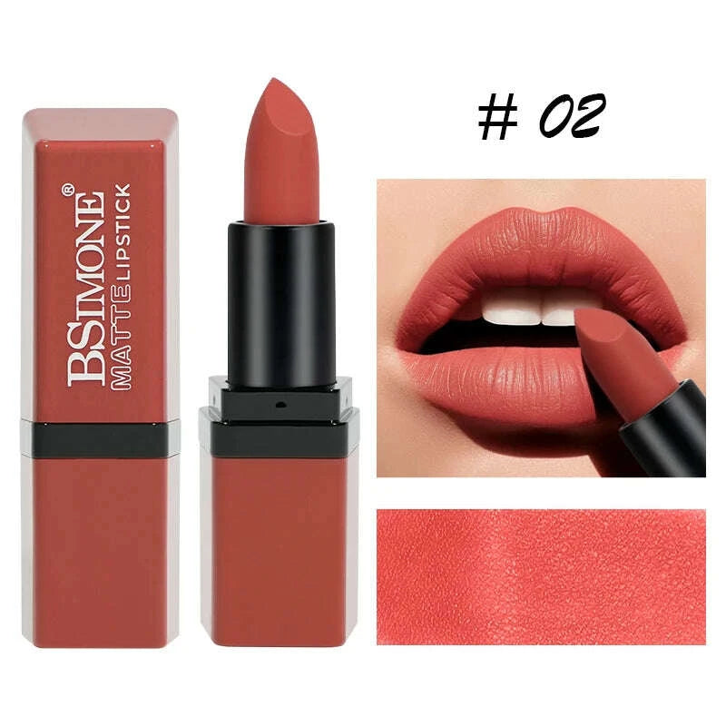 Matte Velvet Lip Gloss 6 Color Lipstick Smooth Easy To Color and Lasting  Waterproof Non Stick Cup Sexy Lipstick Holiday Gift