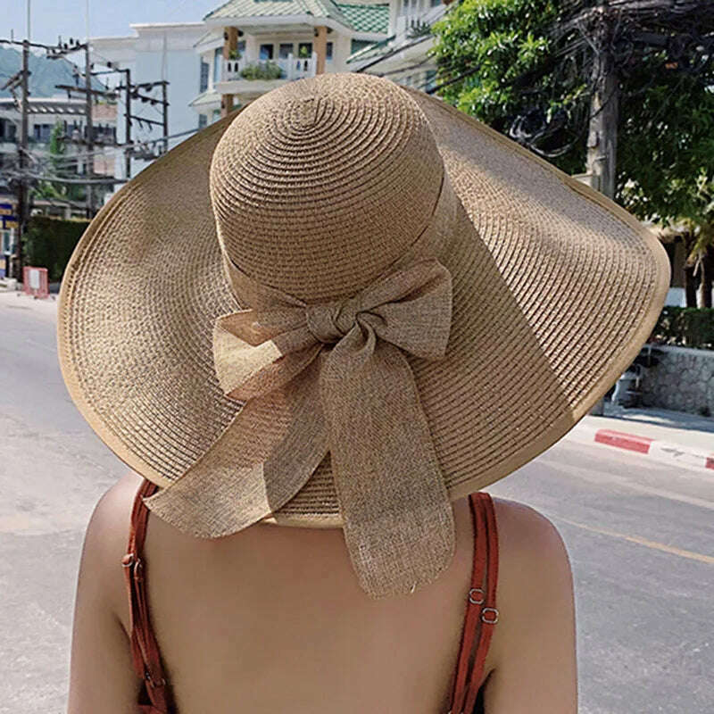KIMLUD, MAXSITI U Summer Straw Hats Bowknot Steamer Breathable Sun Hat Women Holiday Beach Hat Sun Protection Cap Visor Hat sombreros, KIMLUD Womens Clothes