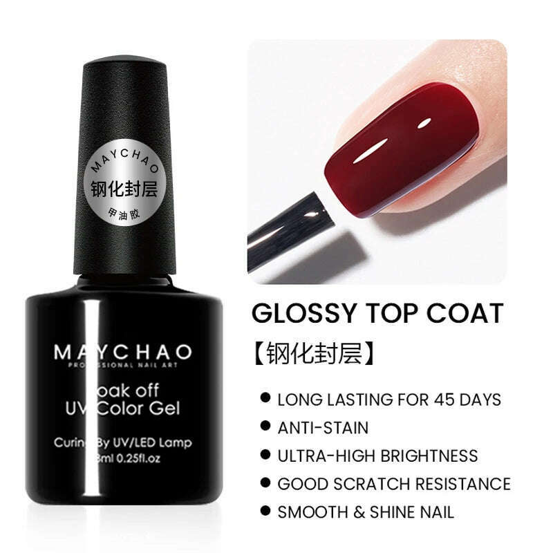 MAYCHAO 7ml Cat Eye Gel Nail Polish Shiny Magnetic Gel Semi Permanent Soak Off UV Gel Glitter Manicure For Nail Art Gel Varnish - KIMLUD