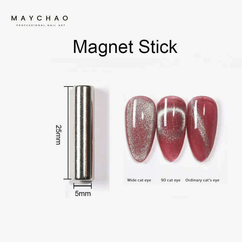 KIMLUD, MAYCHAO 7ml Cat Eye Gel Nail Polish Shiny Magnetic Gel Semi Permanent Soak Off UV Gel Glitter Manicure For Nail Art Gel Varnish, 25-5mm Magnet, KIMLUD Womens Clothes