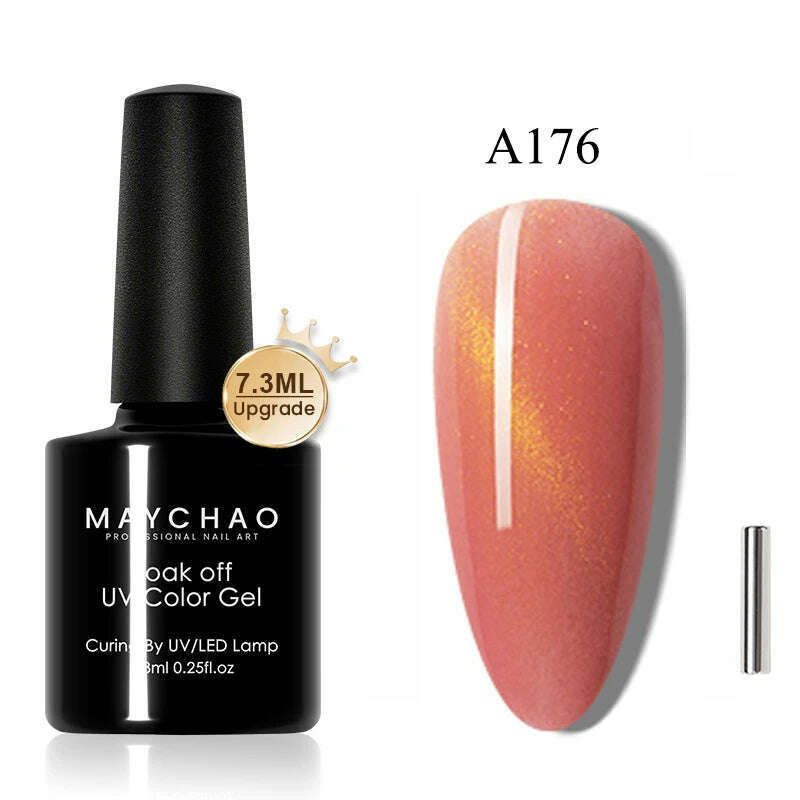 MAYCHAO 7ml Cat Eye Gel Nail Polish Shiny Magnetic Gel Semi Permanent Soak Off UV Gel Glitter Manicure For Nail Art Gel Varnish - KIMLUD