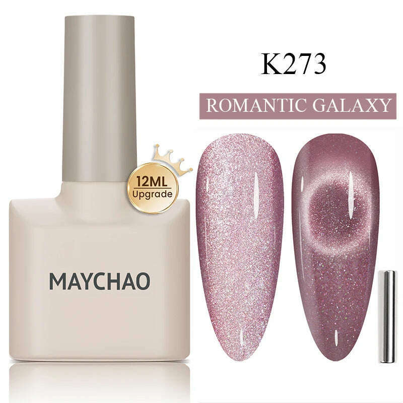 MAYCHAO 7ml Cat Eye Gel Nail Polish Shiny Magnetic Gel Semi Permanent Soak Off UV Gel Glitter Manicure For Nail Art Gel Varnish - KIMLUD