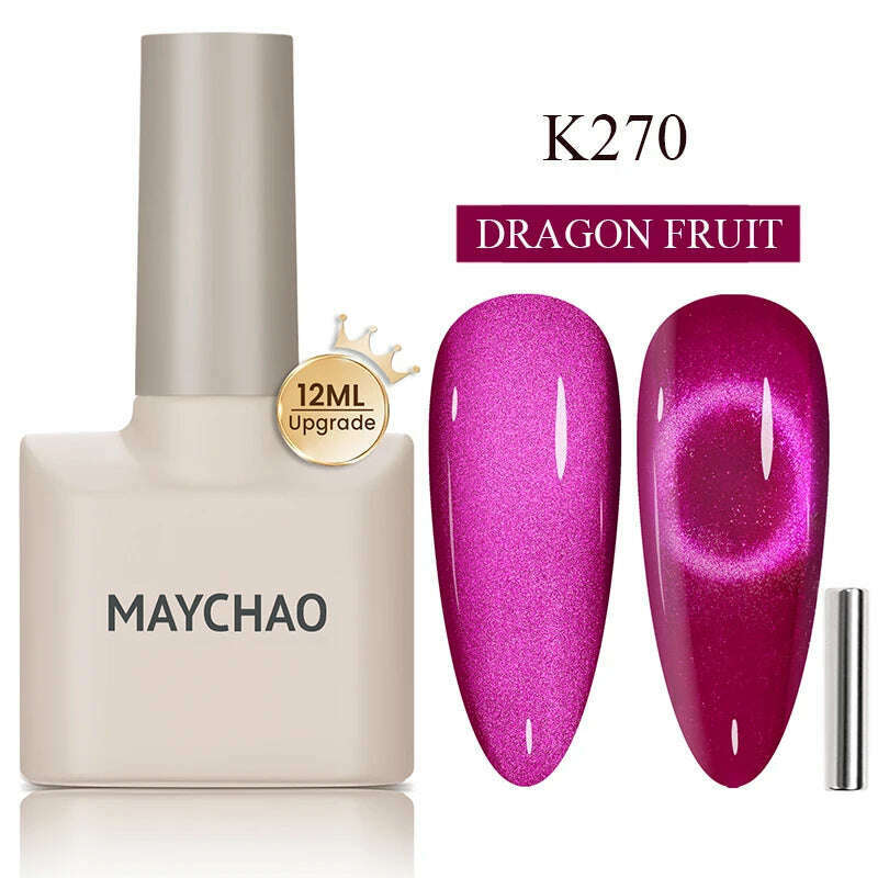MAYCHAO 7ml Cat Eye Gel Nail Polish Shiny Magnetic Gel Semi Permanent Soak Off UV Gel Glitter Manicure For Nail Art Gel Varnish - KIMLUD