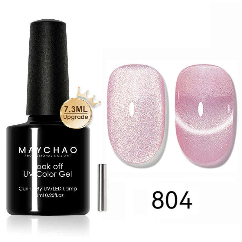 MAYCHAO 7ml Cat Eye Gel Nail Polish Shiny Magnetic Gel Semi Permanent Soak Off UV Gel Glitter Manicure For Nail Art Gel Varnish - KIMLUD