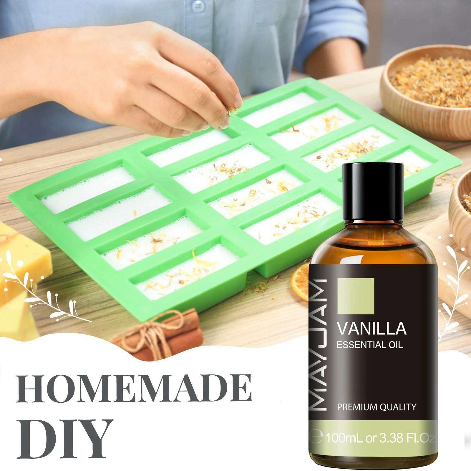MAYJAM 1PCS 100ML Essential Oil with Dropper Sandalwood Lavender Eucalyptus Vanilla Aroma Oil For Humidifier Scent Candle Burner - KIMLUD