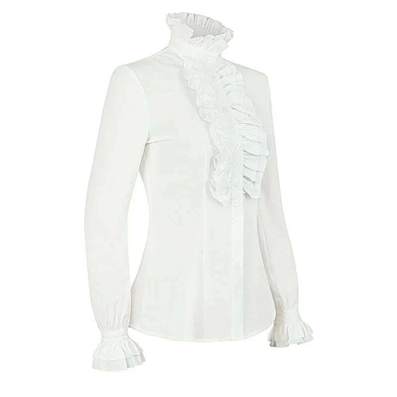 KIMLUD, Medieval Lolita Shirts & Blouses Women's Shirt Victorian Clothing Steampunk Gothic Vampire Pirate Cosplay Halloween Costume, KIMLUD Womens Clothes