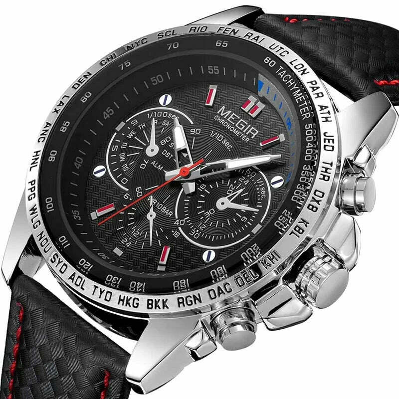 MEGIR Mens Watches Top Brand Luxury Quartz Watch Men Fashion Luminous Army Waterproof Men Wrist Watch Relogio Masculino 1010G - KIMLUD