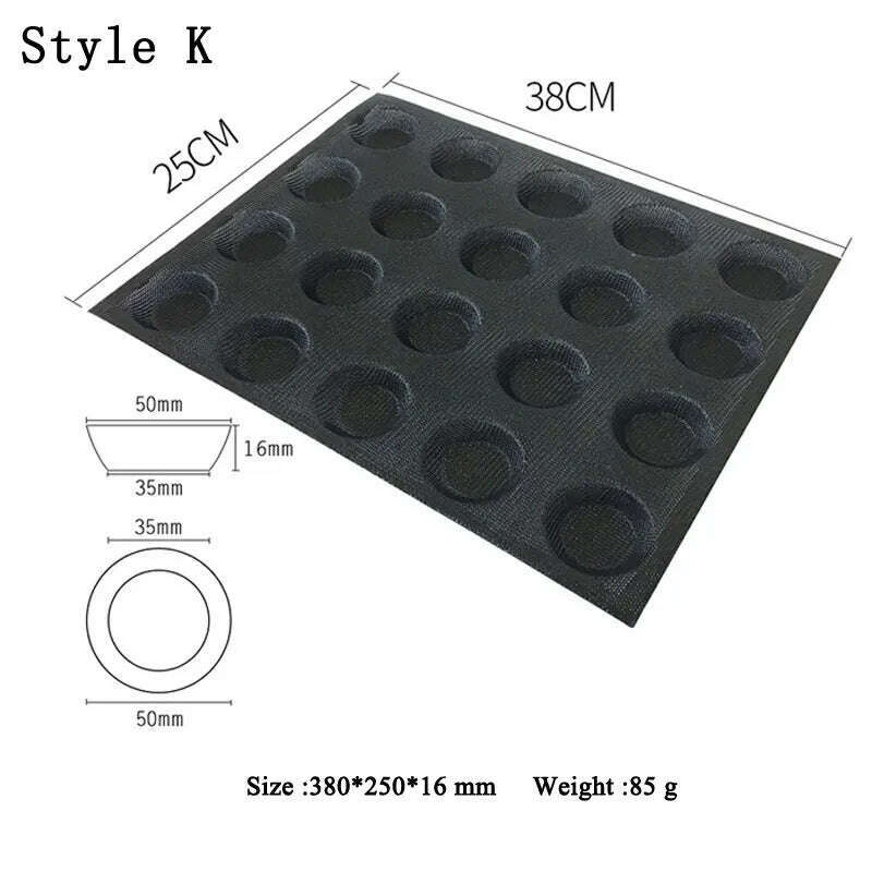 KIMLUD, Meibum Baguette Bun Mould Round Hamburger Silicone Molds Bread Baking Liners Mat Loaf Pan Non-stick Perforated Soft Bakery Mold, Style K, KIMLUD Womens Clothes