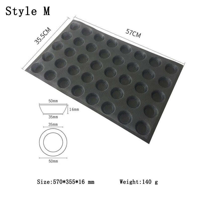 KIMLUD, Meibum Baguette Bun Mould Round Hamburger Silicone Molds Bread Baking Liners Mat Loaf Pan Non-stick Perforated Soft Bakery Mold, Style M, KIMLUD APPAREL - Womens Clothes