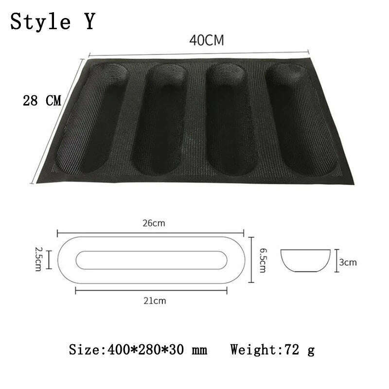 KIMLUD, Meibum Baguette Bun Mould Round Hamburger Silicone Molds Bread Baking Liners Mat Loaf Pan Non-stick Perforated Soft Bakery Mold, Style Y, KIMLUD Womens Clothes