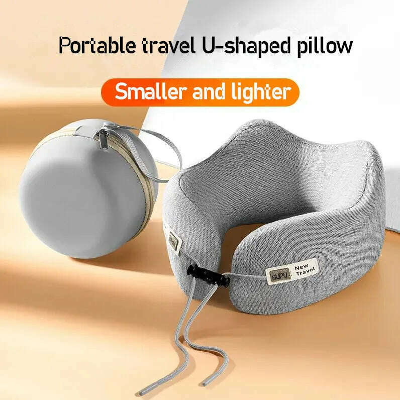 Memory Foam Neck Pillow Cervical Vertebra Travel Portable Noon Break Aircraft U Type Of Pillow Sleep Camping Pillow Carry Bag - KIMLUD