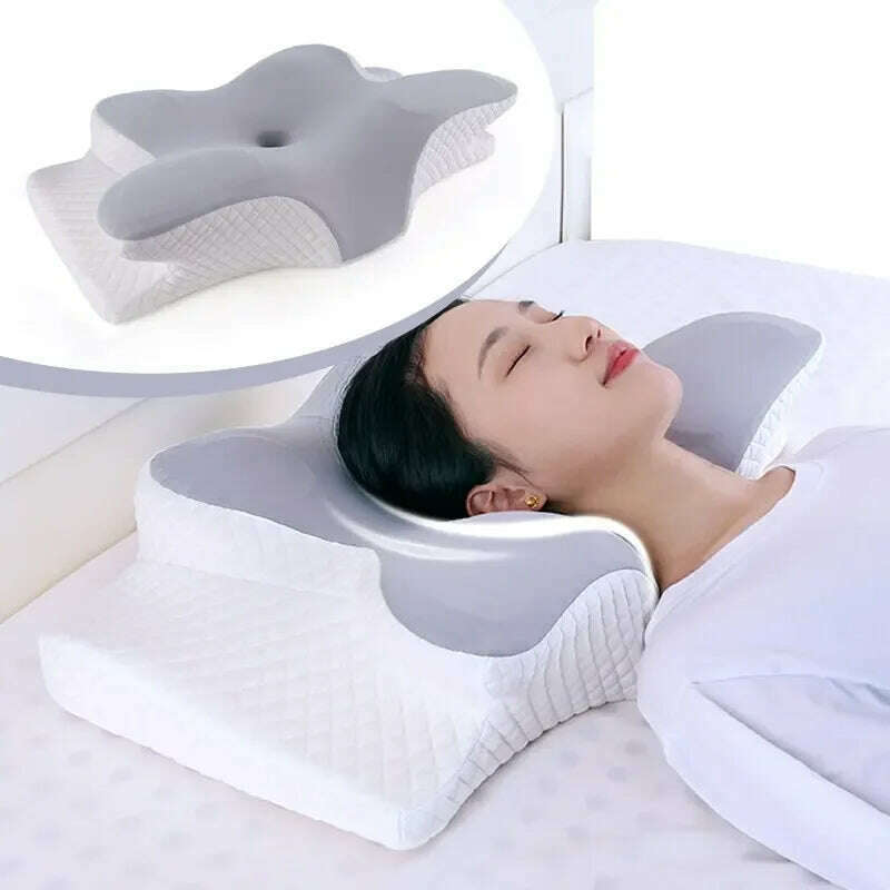 KIMLUD, Memory Foam Pillows Butterfly Shaped Relaxing Cervical Slow Rebound Neck Pillow Pain Relief Sleeping Orthopedic Pillow Beding, KIMLUD Women's Clothes