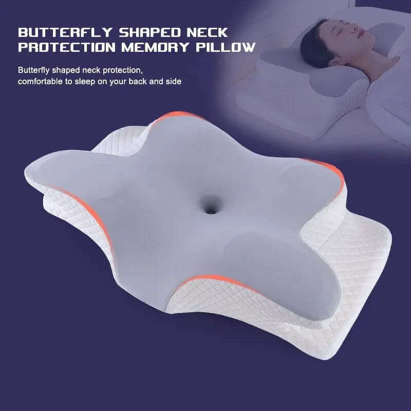 KIMLUD, Memory Foam Pillows Butterfly Shaped Relaxing Cervical Slow Rebound Neck Pillow Pain Relief Sleeping Orthopedic Pillow Beding, KIMLUD Womens Clothes