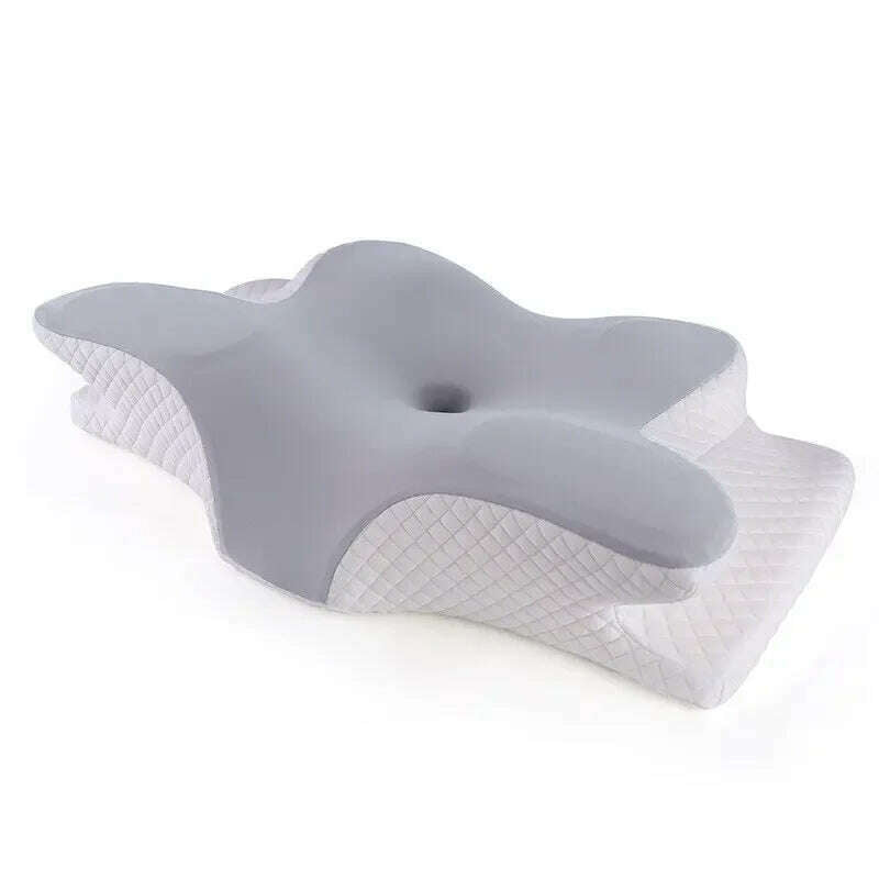 KIMLUD, Memory Foam Pillows Butterfly Shaped Relaxing Cervical Slow Rebound Neck Pillow Pain Relief Sleeping Orthopedic Pillow Beding, gray, KIMLUD APPAREL - Womens Clothes