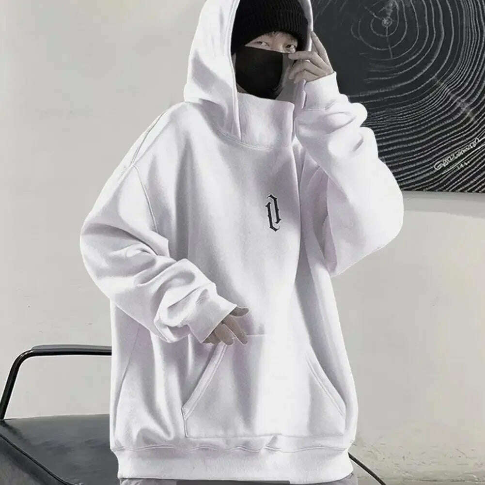 KIMLUD, Men Autumn and Winter Hoodie Solid Color Hooded Long Sleeves Hip Hop Warm Casual Fashion Trend Streetwear Male Hoodie Clothing, KIMLUD Womens Clothes