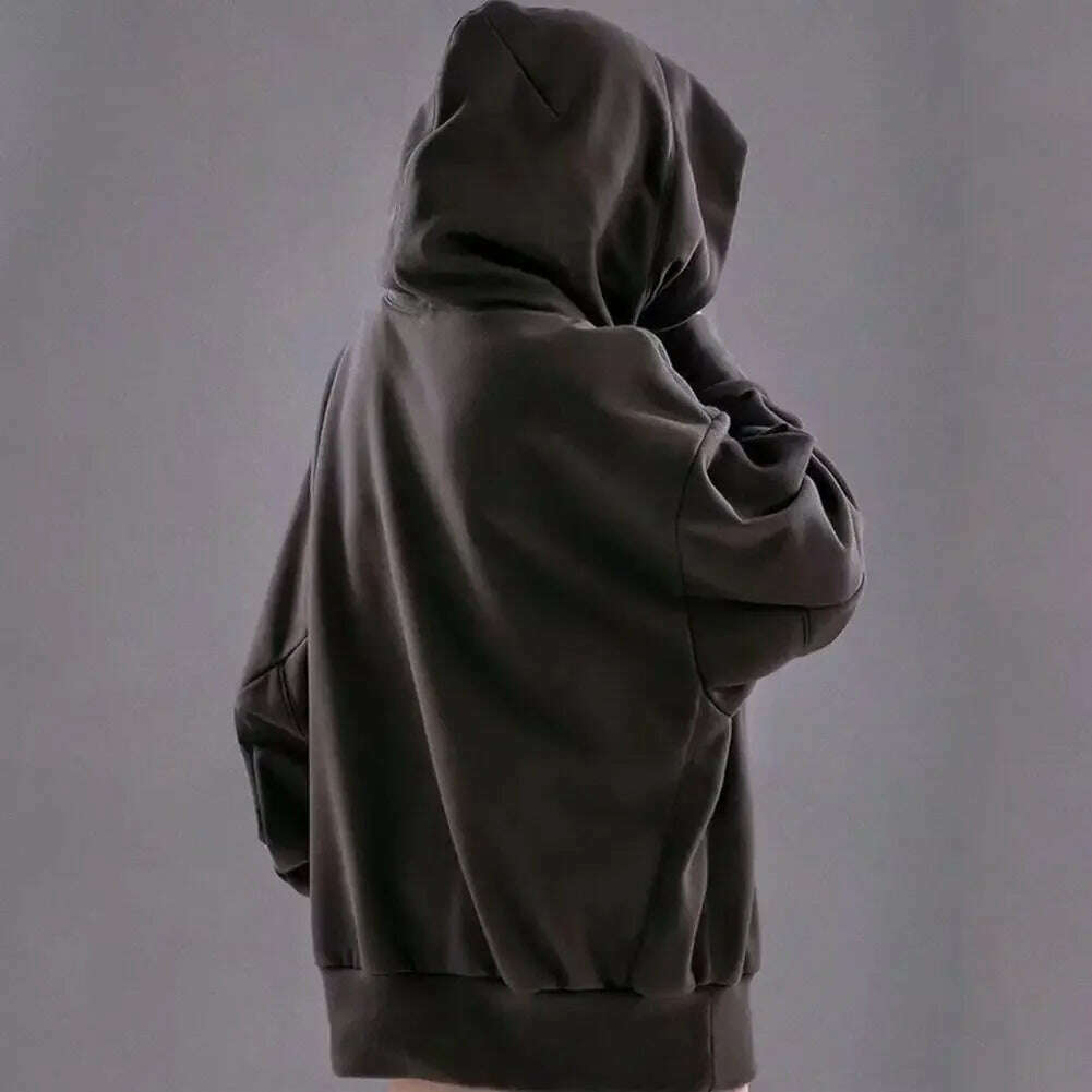 KIMLUD, Men Autumn and Winter Hoodie Solid Color Hooded Long Sleeves Hip Hop Warm Casual Fashion Trend Streetwear Male Hoodie Clothing, KIMLUD Womens Clothes