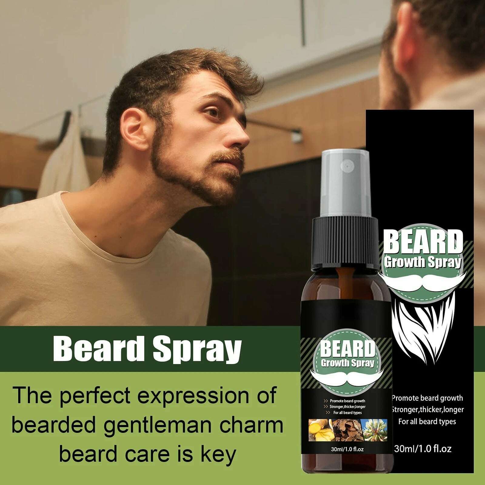 KIMLUD, Men Beard Growth Essential Oils Essence Spray Nourishing and Moisturizing Spray Beard Care Grooming Oil, KIMLUD Women's Clothes
