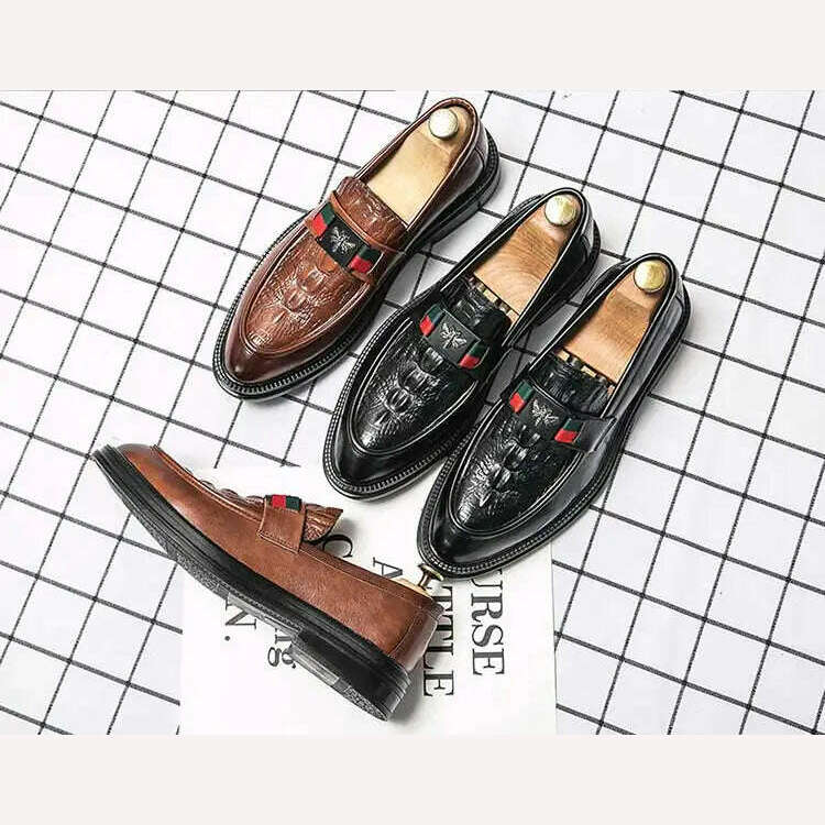 KIMLUD, Men Casual Shoes Breathable Leather Loafers Business Office Shoes For Men Driving Moccasins Comfortable Slip On Tassel Shoe37-44, KIMLUD Womens Clothes