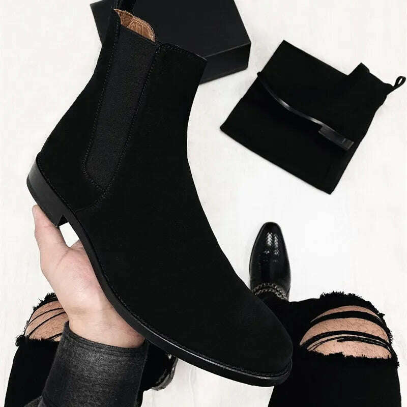 Men Chelsea Boots High Quality Men Ankle Boot Male Vinage Classic Dress Shoes Black Brown Business Madehand Men Shoes - KIMLUD