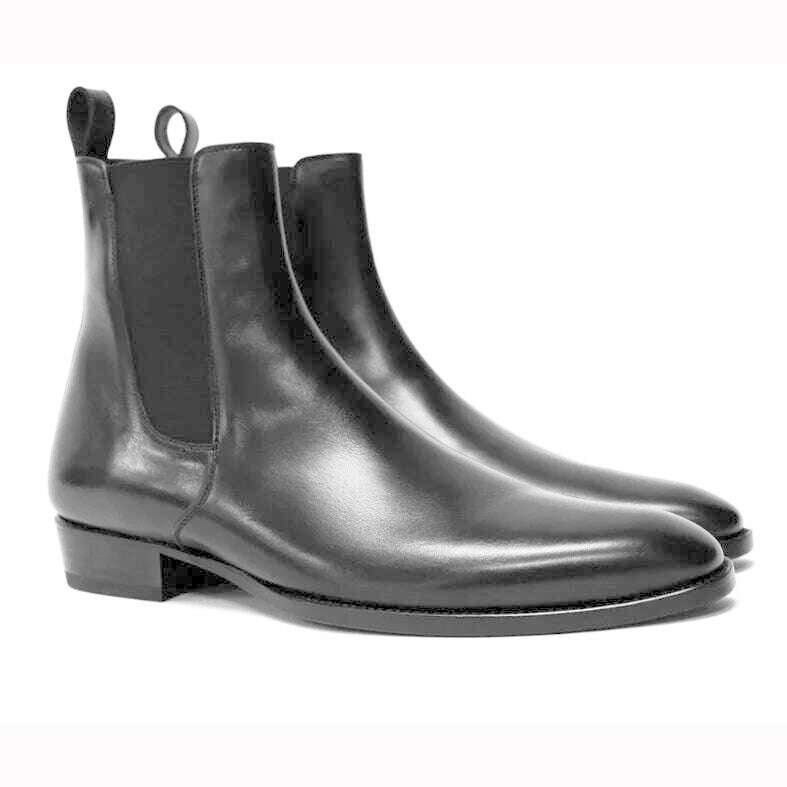 KIMLUD, Men Chelsea Boots High Quality Men Ankle Boot Male Vinage Classic Dress Shoes Black Brown Business Madehand Men Shoes, black pu / 38, KIMLUD Women's Clothes