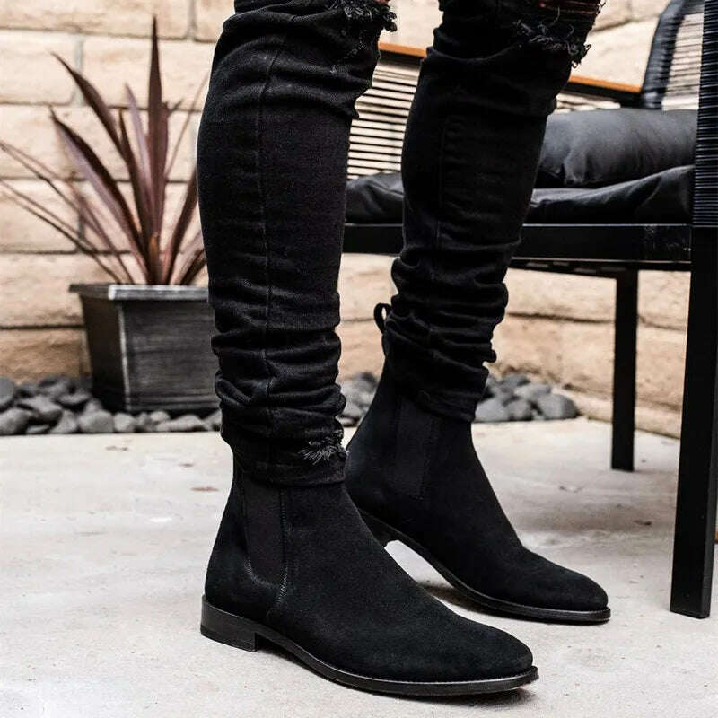 Men Chelsea Boots High Quality Men Ankle Boot Male Vinage Classic Dress Shoes Black Brown Business Madehand Men Shoes - KIMLUD