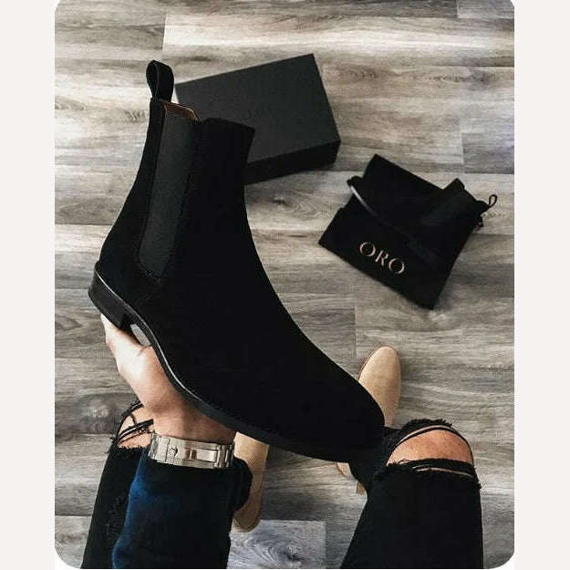 Men Chelsea Boots High Quality Men Ankle Boot Male Vinage Classic Dress Shoes Black Brown Business Madehand Men Shoes - KIMLUD