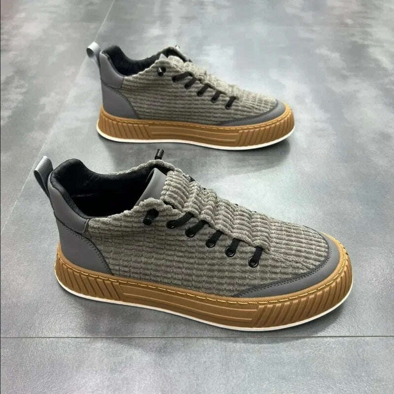 KIMLUD, Men Chunky Sneakers Fashion Light Non-slip Luxury Brand Men's Sneakers 2023 Designer Male Casual Board Shoe Man's Vulcanize Shoe, Grey / 39, KIMLUD Womens Clothes