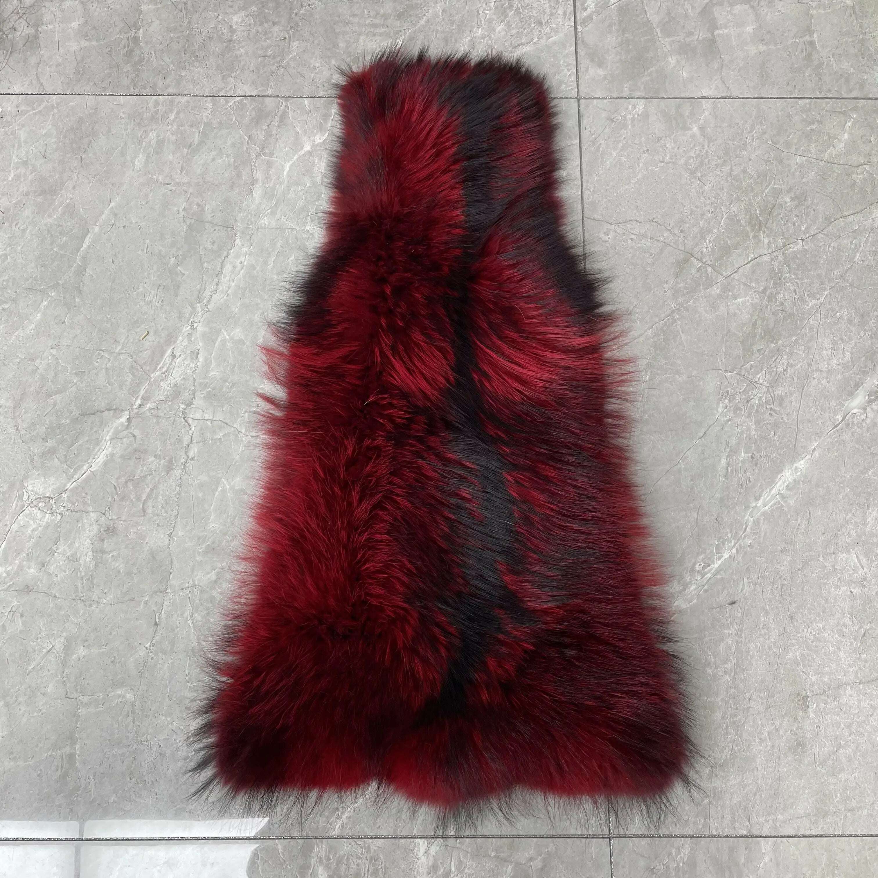 KIMLUD, Men Clothes Golden Island White Special Fox Fur Coat Full Pelt Customized Size Available, RED / XS(88cm), KIMLUD Women's Clothes