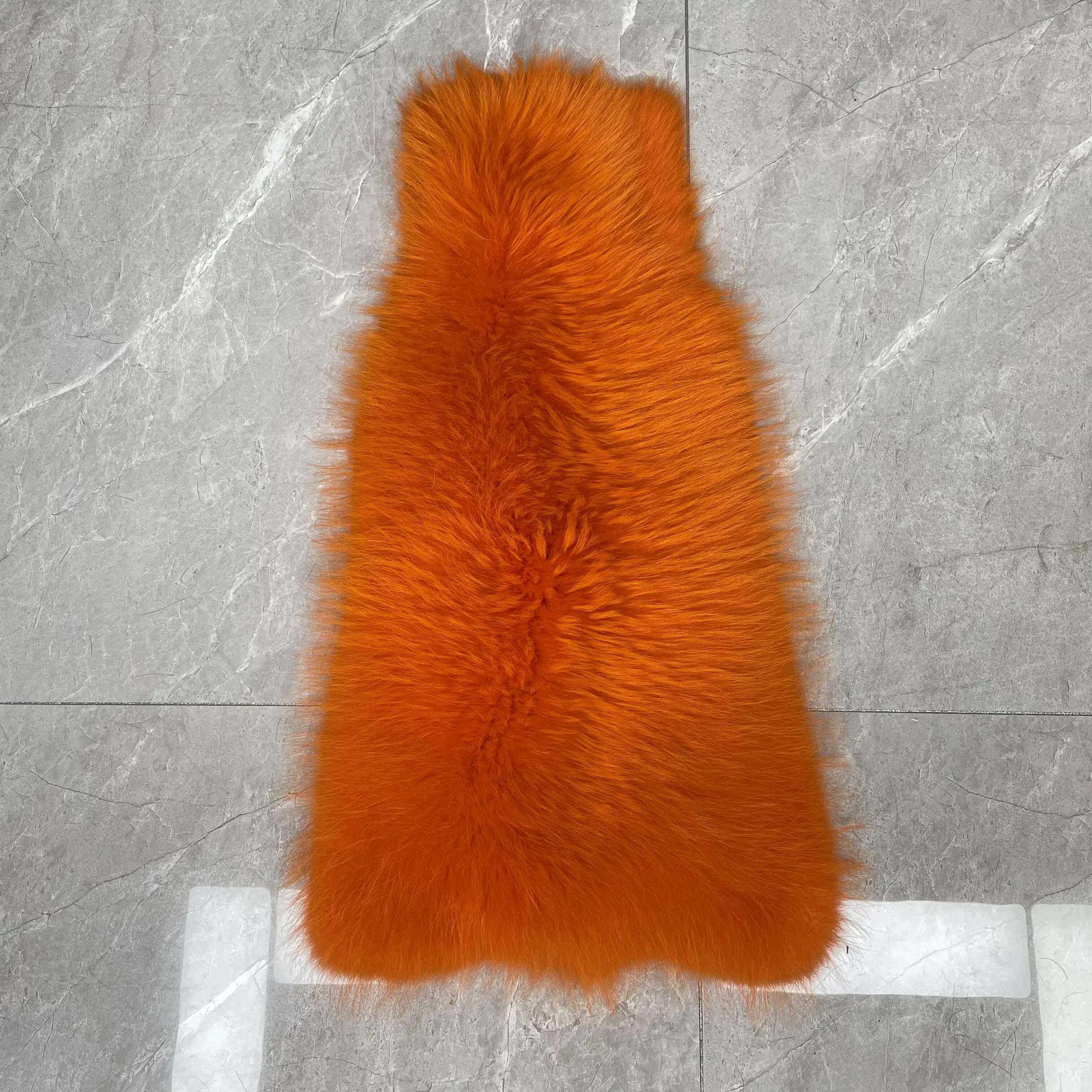 KIMLUD, Men Clothes Golden Island White Special Fox Fur Coat Full Pelt Customized Size Available, Orange / XS(88cm), KIMLUD APPAREL - Womens Clothes