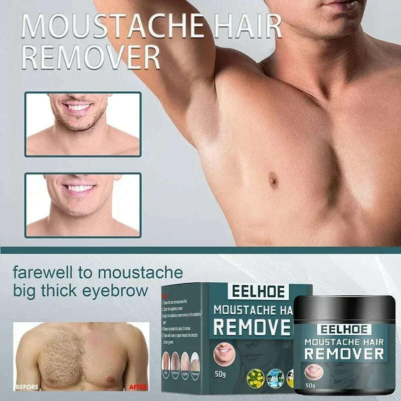 KIMLUD, Men Hair Remover Cream Inhibition Hair Growth Eliminate Beard Armpit Chest Private Parts Gently Depilatory Painless Remover, KIMLUD Womens Clothes